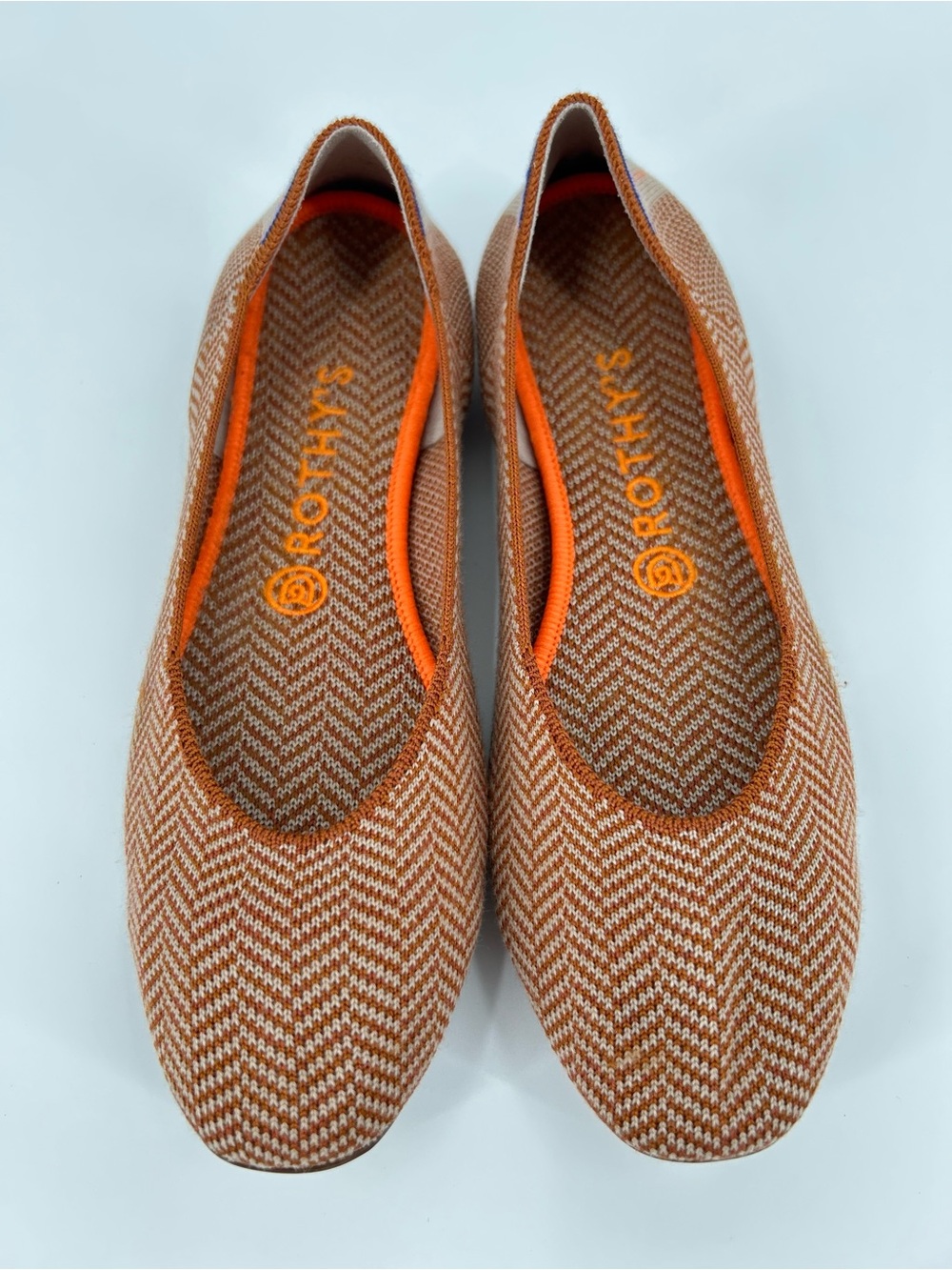 Rothy’s The Merino Square Camel Herringbone Flats Size 9 Retired